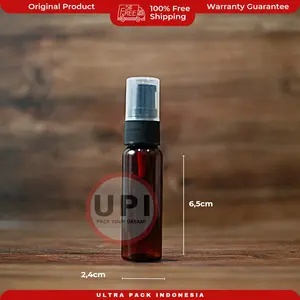 BOTOL PET BR 30ML AMBER & TREATMENT PUMP HITAM [ KEMASAN BOTOL PUMP TRAVEL SIZE ]