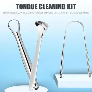 3PCS/SET Alat Pembersih Lidah Dewasa Stainless Steel Scraper Pembersih