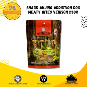SNACK ANJING ADDICTION DOG MEATY BITES VENISON 113GR