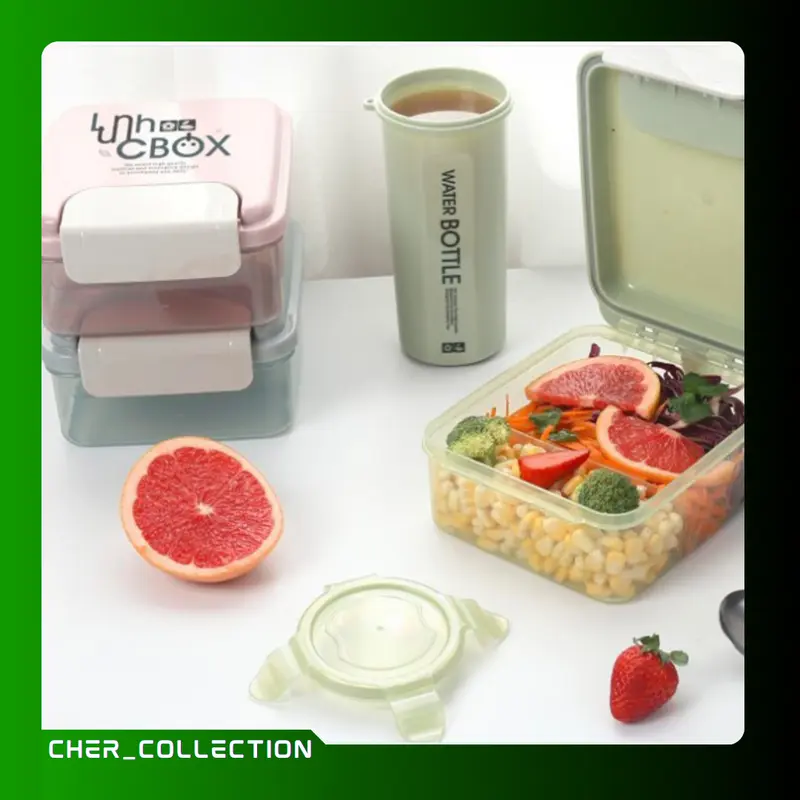 Lunch Box 1 Set Kotak Bekal Dan Botol Minum - 7478 2