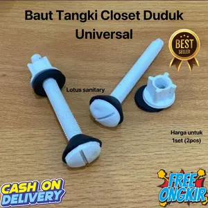 baut tangki closet duduk universal / breket mur plastik kloset part