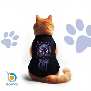 Baju Hewan Untuk Kucing Kelinci Anjing Bahan Adem Lucu Motif Black Cat