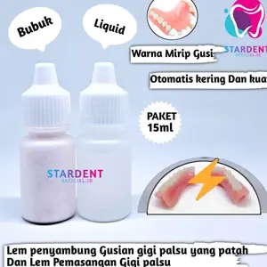 Lem penyambung gusian gigi palsu yang patah / Lem gigi palsu otomatis