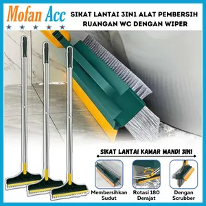 Sikat Lantai 3in1 Alat Pembersih WC Dinding Kamar Mandi Dengan Wiper