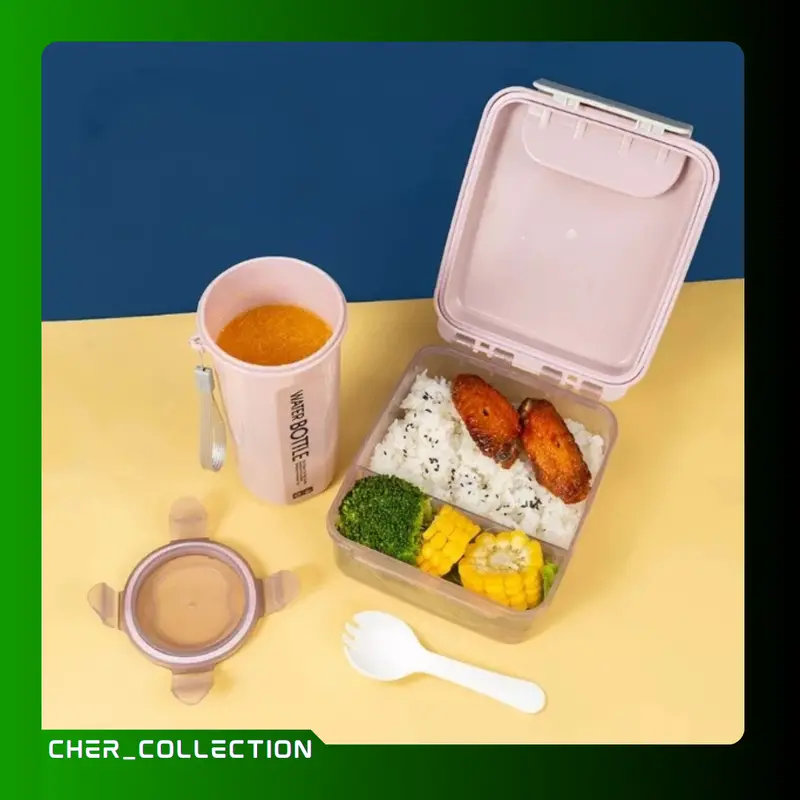 Lunch Box 1 Set Kotak Bekal Dan Botol Minum - 7478 1