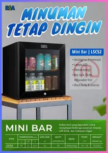 RSA LSC 52 Portable Showcase Cooler Black - Lsc 52 - Kulkas Minibar