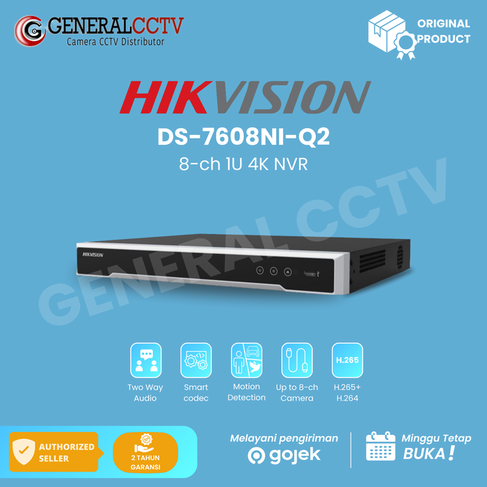 Gambar HIKVISION 7608NI-Q2 NVR 8 CHANNEL HIKVISION 3.0 SERIES dari General CCTV Kota Administrasi Jakarta Barat Tokopedia