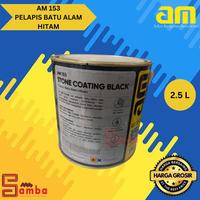 Gambar AM 153 BLACK GLOSSY stone coating  CAT PELAPIS BATU ALAM warna hitam mengkilap 2,5  Liter dari SAMBA Kota Tangerang Selatan 2 Tokopedia