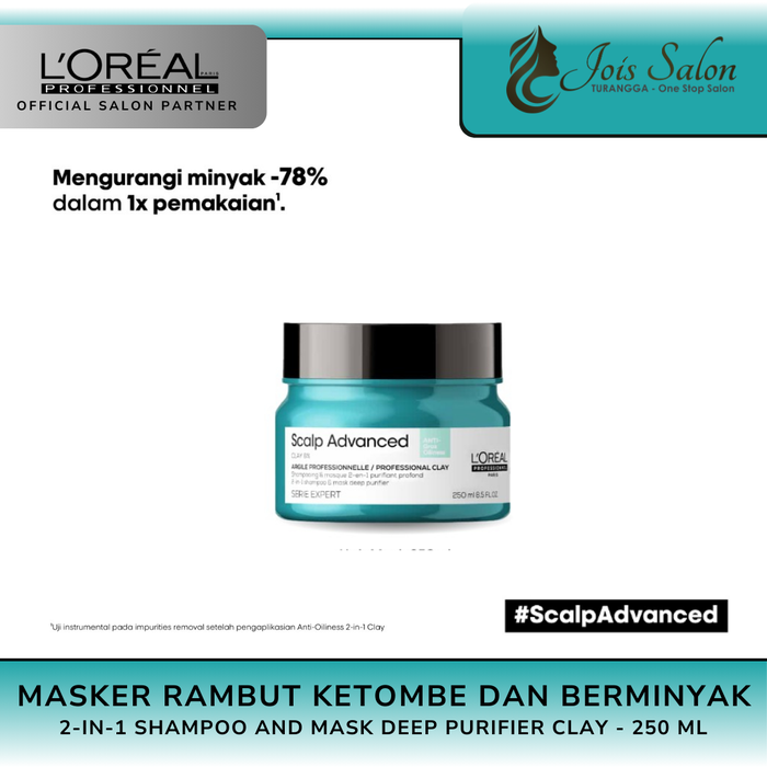 Gambar Loreal Professionnel 2 in 1 Shampoo & Mask Deep Purifier Clay - 75ml dari JOIS SALON Kota Bandung Tokopedia