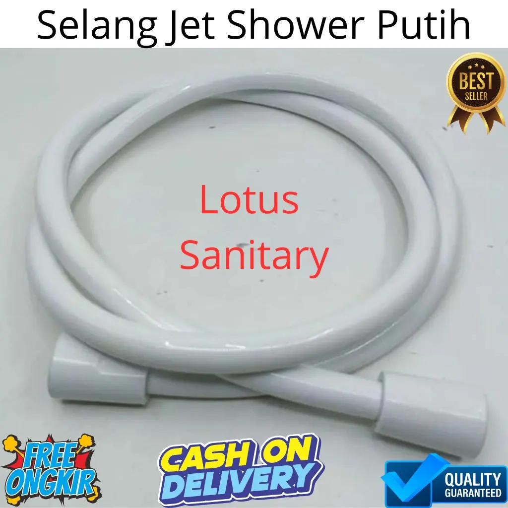 selang Jet shower bidet mandi closet cebok putih fleksibel drat 1/2"
