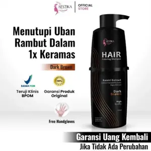AESTIKA DARK BROWN HAIR COLORING SHAMPOO / SHAMPOO UNTUK RAMBUT TAMPAK COKLAT
