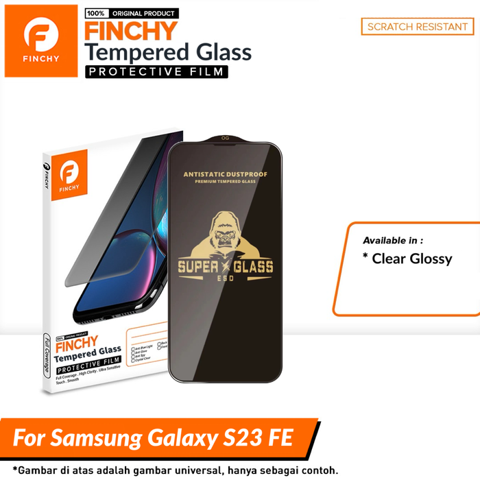 Gambar Finchy anti gores Samsung galaxy S23 FE premium tempered glass kingkong glass dari Finchy Indonesia Kab. Tangerang Tokopedia