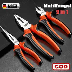 NESO German Tools Tang Potong BISA COD Kombinasi Lancip 6in1 6~8 inch / Peralatan Perkakas Tangan Kabel Multipurpose Wire Cutters Multifungsi Anti Slip Anti Karat / Alat Bantu Potong Jepit Pembuka Cengkeraman Catok Pengupas