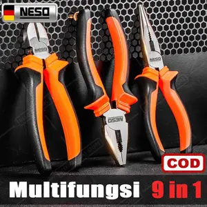 NESO German Tools Tang Potong COD Kombinasi Lancip 6in1 6~8 inch / Peralatan Perkakas Tangan Kabel Multipurpose Wire Cutters Multifungsi Anti Slip Anti Karat / Alat Bantu Potong Jepit Pembuka Cengkeraman Catok Pengupas
