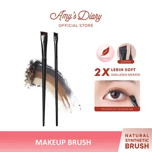 Kuas Alis Eyebrow Eyeliner Brush Makeup Super Tipis Miring 2 IN 1