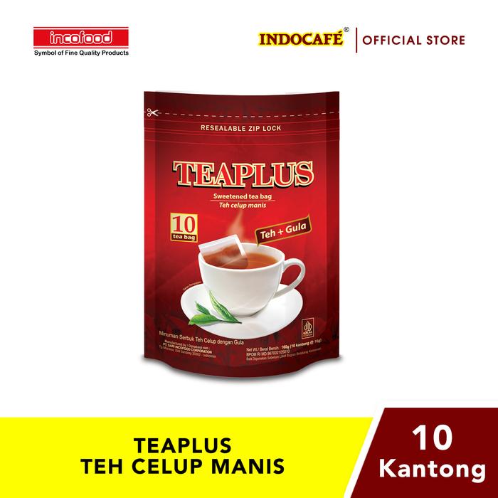 Gambar TEAPLUS - Teh Celup Manis (10 tea bag) dari Indocafe Official Store Kota Administrasi Jakarta Utara Tokopedia