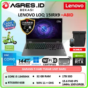 Lenovo LOQ 15IRX9 Core i5 13450HX RTX3050 6Gb Ram 32Gb 1Tbssd Win11+Ohs 15.6Fhd Ips 144Hz 100%sRGB Grey