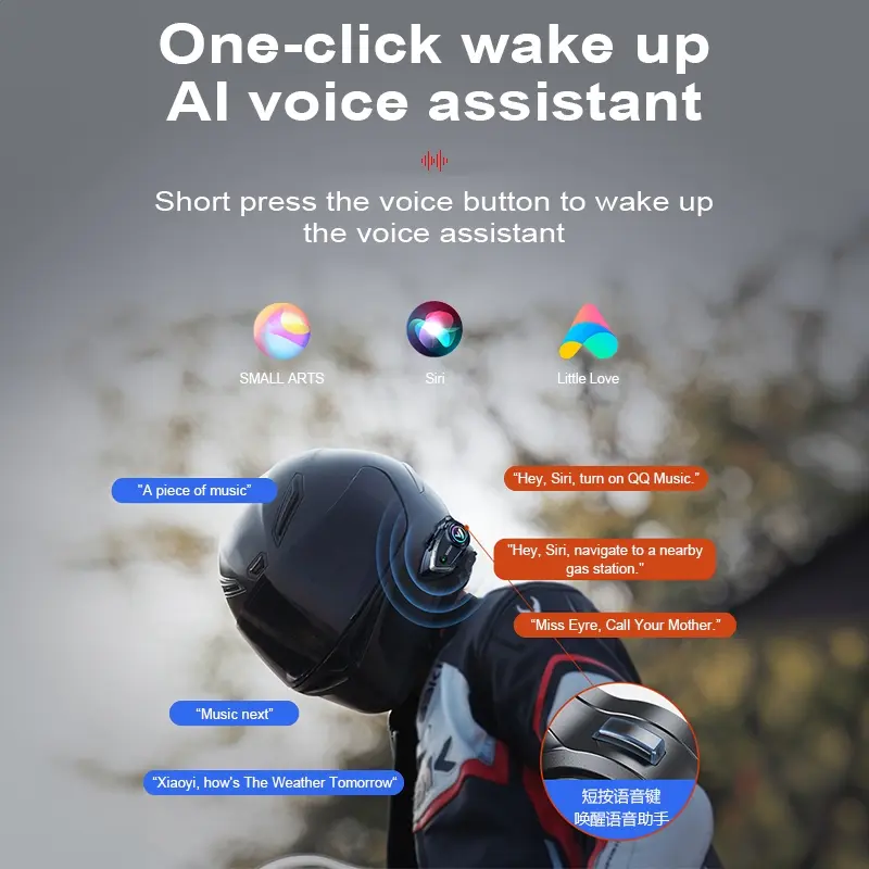 ZACRO Y80 2x Intercom Helm Bluetooth Chip Qualcomm Waterproof IPX6 4