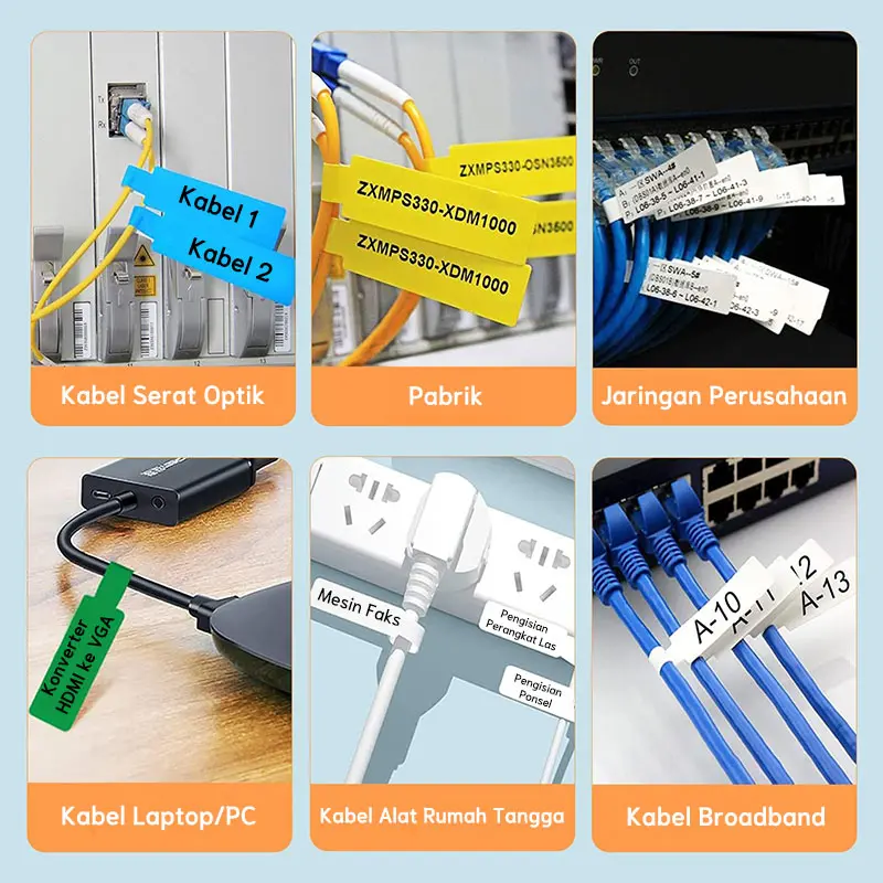 Niimbot D11/D110/D101/H1S/D11H/D110M Wire Label Stiker Jaringan Kabel Printer 3