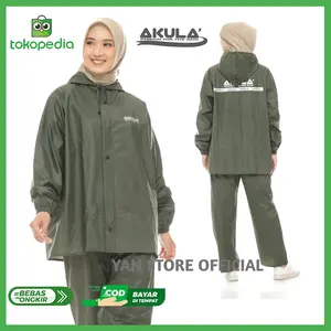 JAS HUJAN RAINCOAT PRIA WANITA BAJU CELANA BY AKULA TEBAL ANTI REMBES