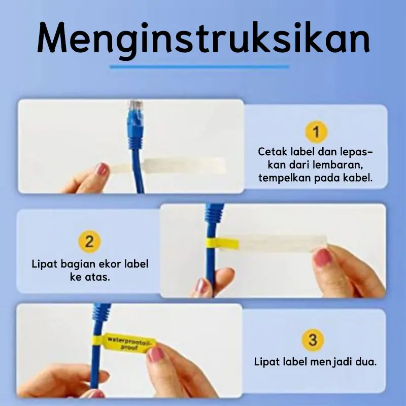 Niimbot D11/D110/D101/H1S/D11H/D110M Wire Label Stiker Jaringan Kabel Printer 6
