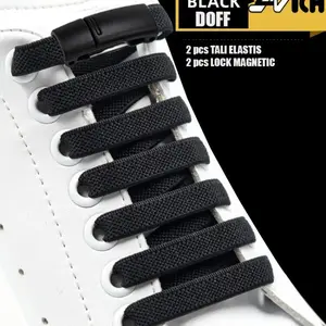 PREMIUM TALI SEPATU MAGNET NO TIE LAZY ELASTIC NO LACES MAGNETIC 2PCS