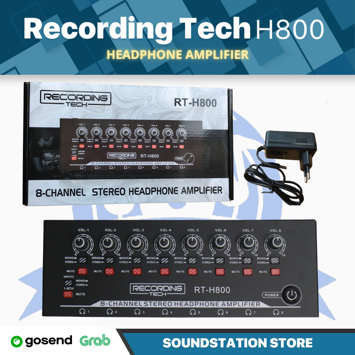 Gambar Recording Tech H800 - 8 Channel Stereo Headphone Amplifier Splitter dari SoundStation Store Kota Tangerang Selatan Tokopedia
