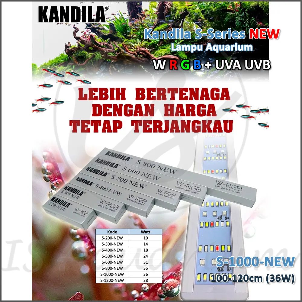 Kandila S1000NEW S 1000 NEW WRGB S1000 WRGB Lampu Aquascape LED Aquarium