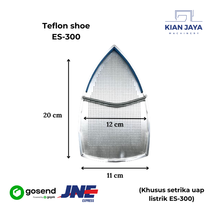 Gambar Teflon Shoe / Sepatu Teflon / Alas Setika Uap Listrik ES-300 / WJ300 dari Kianjaya Machinery Kota Bandung Tokopedia