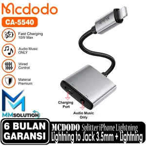MCDODO iPhone Converter Lightning to 3.5mm Audio Jack 2in1