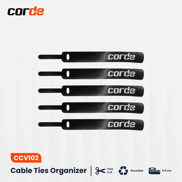 Gambar Corde CCV102 Cable Ties Organizer Tali Pengikat Perekat Kabel Serbaguna Hitam 11.5 CM untuk Organisasi Kabel di Meja - Black, Desk dari Corde Indonesia Kota Administrasi Jakarta Utara Tokopedia