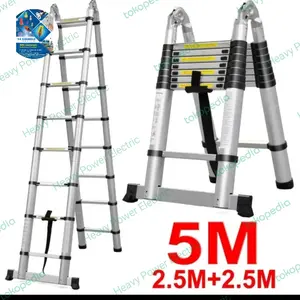 TANGGA TELESKOPIK ALUMUNIUM 5 M/TANGGA  TELESCOPIK  DOUBLE  2,5M+2,5M