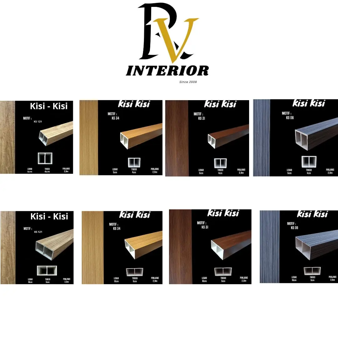 Partisi Hollow WPC - kisi kisi / Pembatas Ruangan Canopy / Partisi Wpc / Partisi interior / WPC interior / PARTISI PVC / KISI-KISI PENYEKAT RUANGAN - KS121
