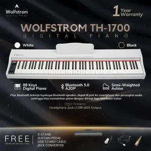Wolfstrom TH-1700 Digital Piano Keyboard Elektrik 88 Keys