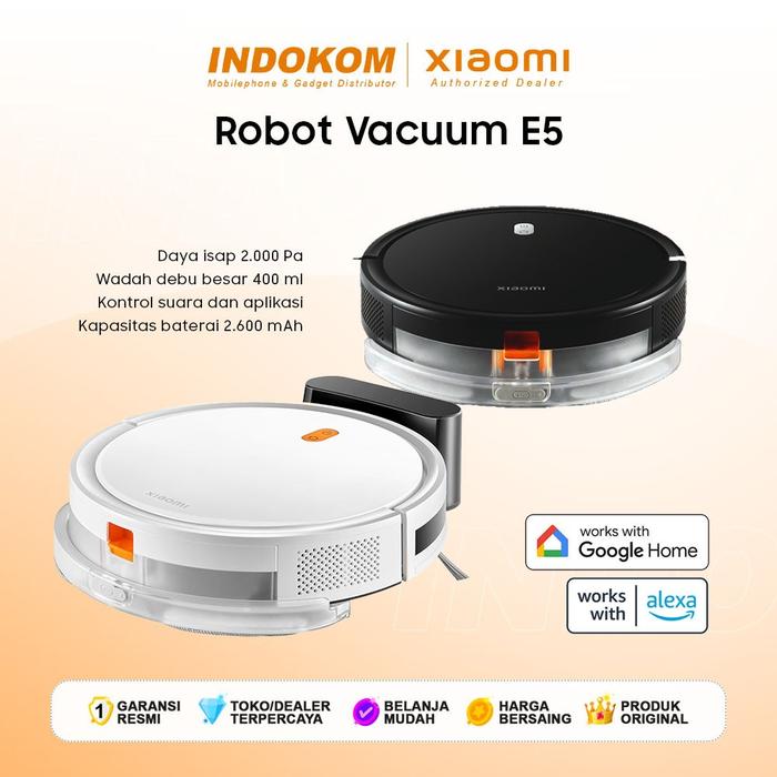 Gambar Xiaomi Robot Vacuum E5 2 in 1 | Sapu dan Pel 2000pa | Vacuum Cleaner Otomatis - Garansi Resmi - White dari Indokom Store Kota Administrasi Jakarta Pusat Tokopedia