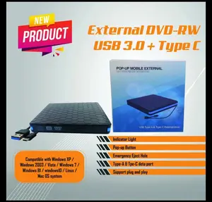 DVD RW External USB 3.0 + Type C Mtech