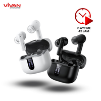 Gambar TWS VIVAN LIBERTY T100E ENC EARPHONE BLUETOOTH 5.3 IPX5 WITH DIGITAL LED POWER BASS BLACK/WHITE - Putih dari btgcom Kota Denpasar 2 Tokopedia