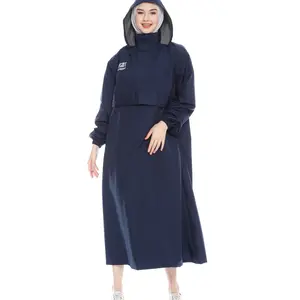 BASCOT Jas Hujan Gamis Raincoat Mantel Hujan Saku Kanguru Tahan Air & Angin Desain Stylish untuk Pria/Wanita