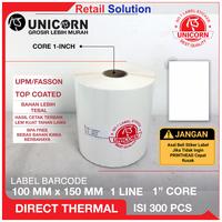 Gambar Stiker Label Barcode Resi Alamat UK A6 100x150 mm Isi 300pcs - Thermal dari Retail Solution_NEW Kota Bandung 1 Tokopedia