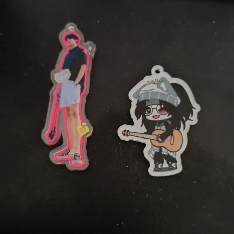 Gantungan Kunci Akrilik Acrylic 1 sisi dan 2 Sisi Gambar Bebas Custom Satuan 3