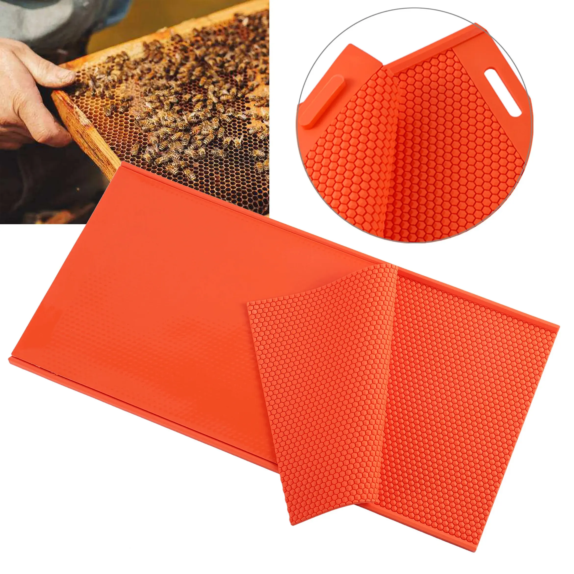 HOJI Cetakan Beeswax Soft PVC Mold Bee Hive Beekeeper Silicone Bees wax Mould Foundation Honeycomb Mat Press Plate Beekeeping Tools Peternak Papan Cetakan Madu Wax Lebah | 2.034.0651 | DW-05527
