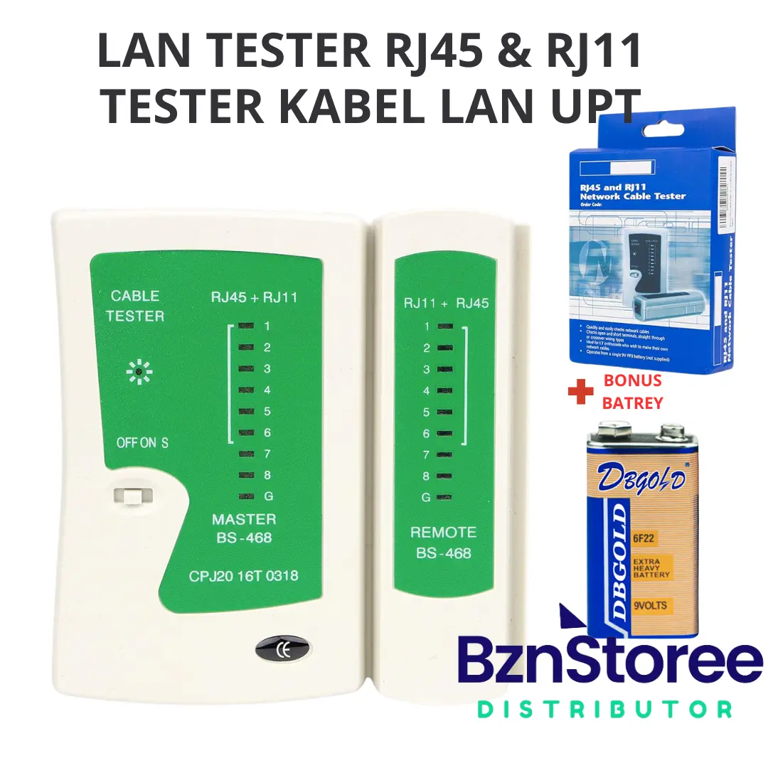 Lan Tester Alat Penguji Kabel Lan RJ45 Telepon Tester Rj11 Lan Tester