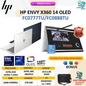 Hp envy x360 14 oled evo fc0777tu fc0888tu ultra 7 155u 16gb 1tbssd