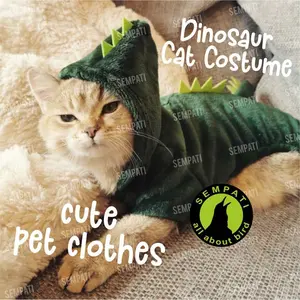Baju Kucing Model Dinosaurus Hoodie Hodie Hoodi Jaket Dino Kupluk Kucing Pakaian Kucing Anjing Cat