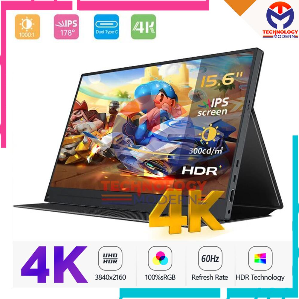 4K Monitor Portable 15.6 Inch Touchscreen with HDR (Input : Type C & Mini HDMI) 3840*2160@60Hz