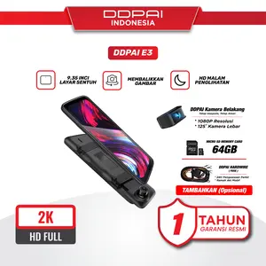 DDPAI Mola E3 Rearview Mirror Dashcam With Touch Screen Dual Recording HD Night Version & Voice Reminder (10")