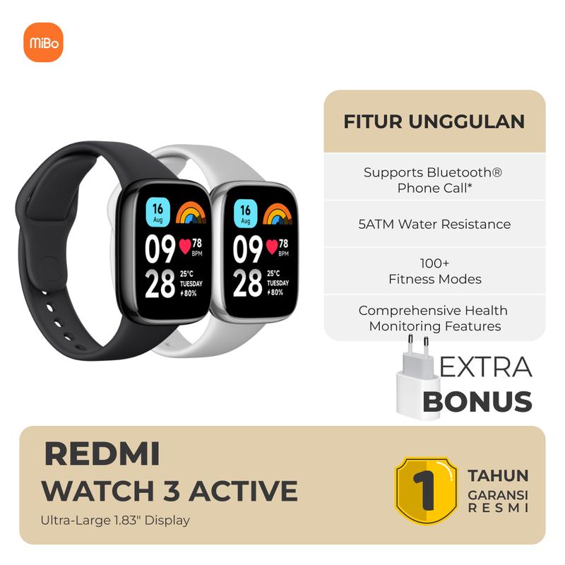 Xiaomi Redmi Watch 3 Active 1.83 Inch BT Call Garansi Resmi 0