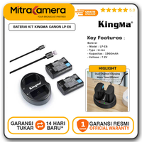 Gambar Baterai Kit KINGMA Canon LP-E6 / LP-E6N 2-pack Dual Charger - Resmi dari Mitrakamera Kota Administrasi Jakarta Selatan 1 Tokopedia