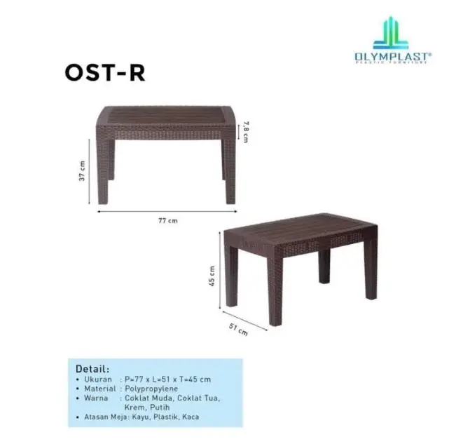 Olymplast Meja Teras / Olymplast Meja Outdoor / Olymplast Meja Plastik - OST R (PL) / OCT R (PL) 4