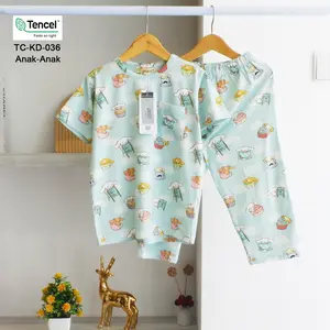 GREET NIGHT WEAR - PIYAMA PENDEK PANJANG TENCEL ANAK MIX (TC-KD) PP (2)